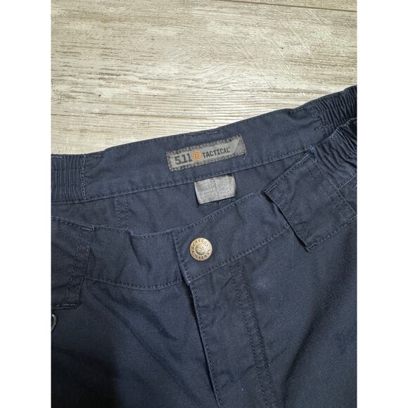 5.11 Tactical Canvas Cargo Shorts Men’s 30 Blue Ripstop Taclite Pro Flat Front - Picture 3 of 4